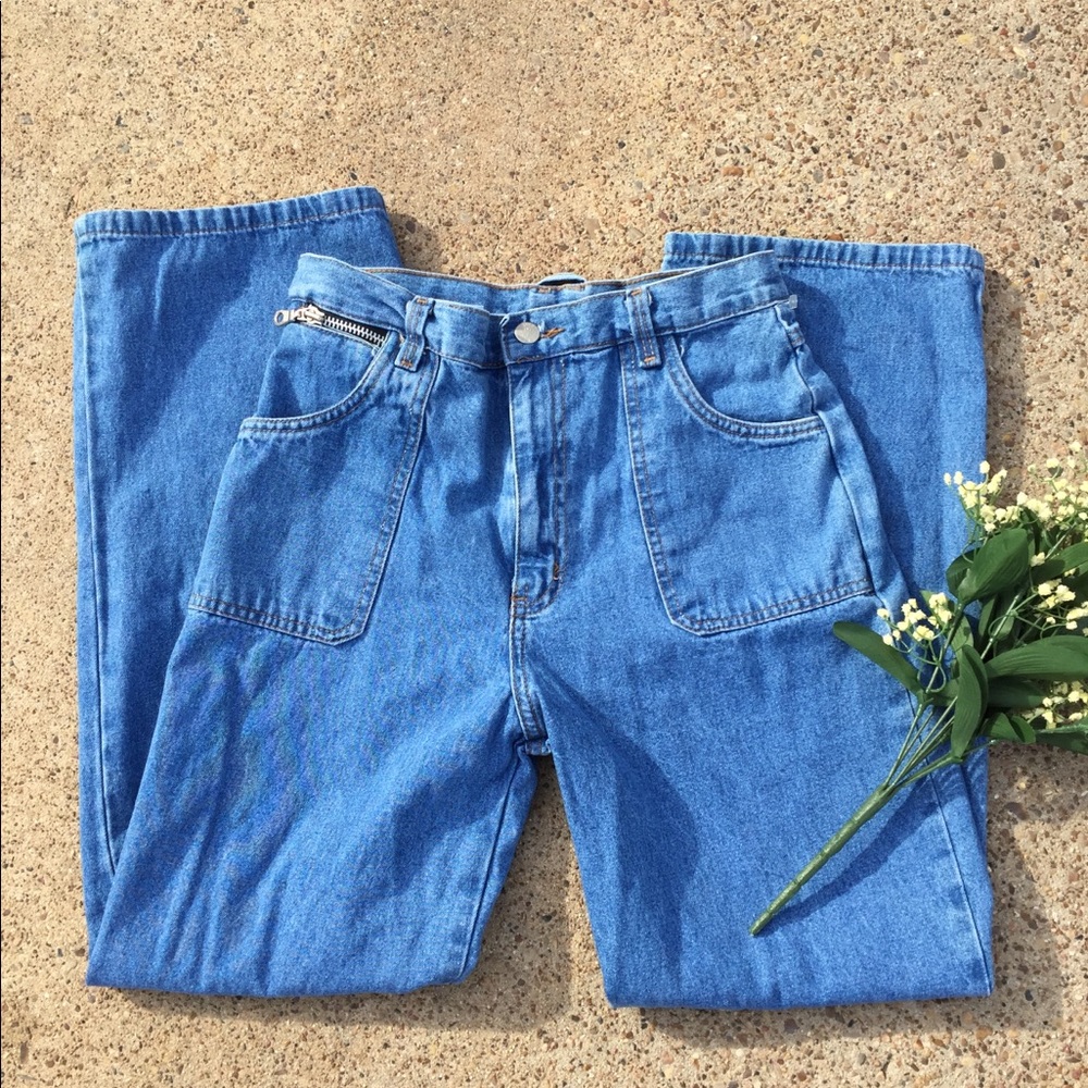 Vintage Gitano light wash, wide leg hi rise jeans